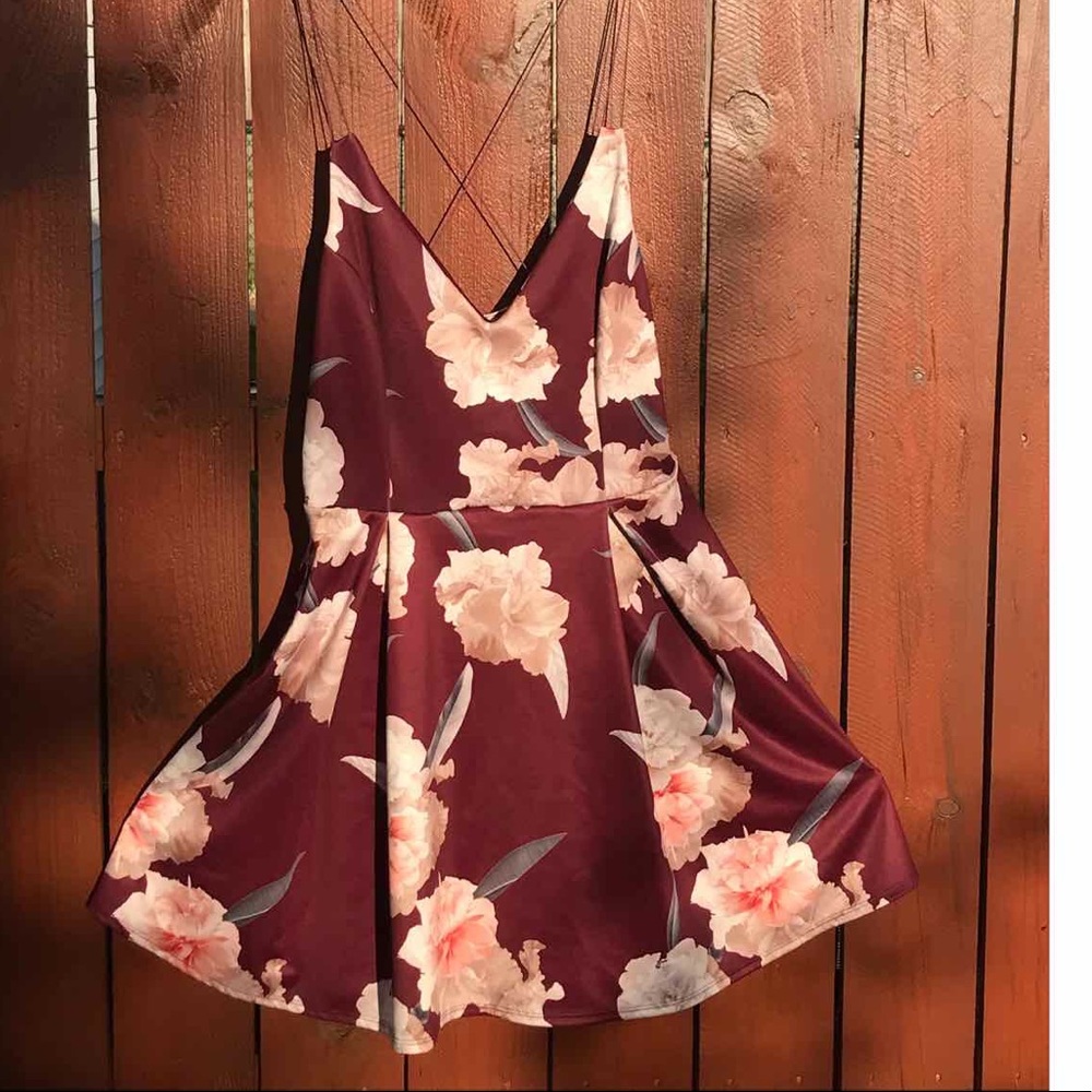 Flared Floral Dress